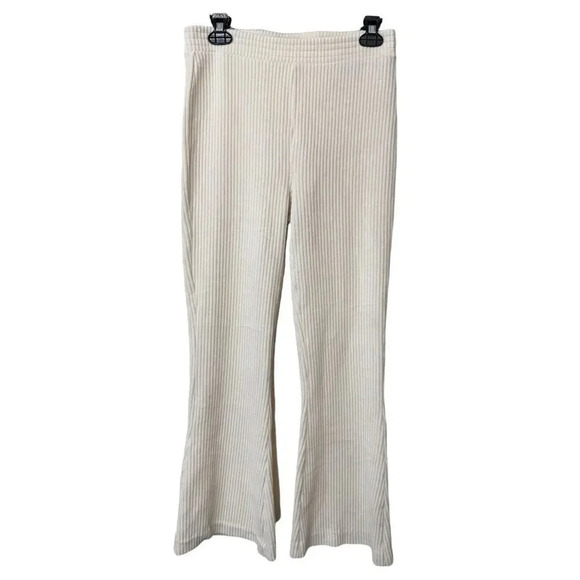 Out From Under Fleece Flare Pants Urban Outfitters Cream White and Red Pull On - Picture 10 of 10